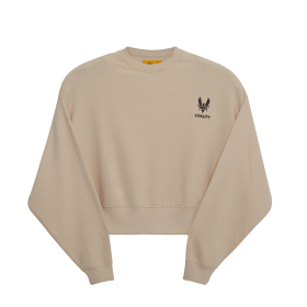 Crewneck Crop beige pour femme